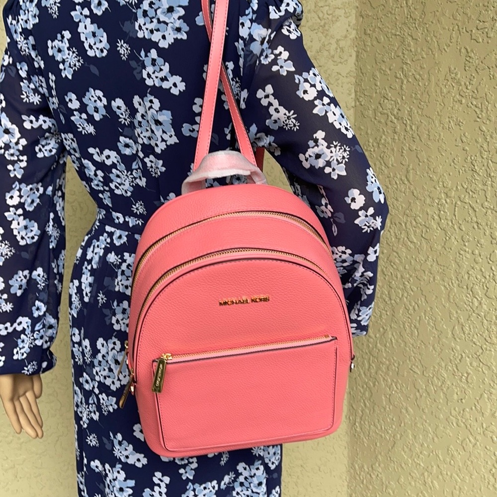 Michael Kors Adina MD Backpack Leather Grapefruit - Picture 2 of 16